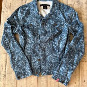 VTG Calvin Klein Patterned Blue Jean Jacket Women’s M Rare!